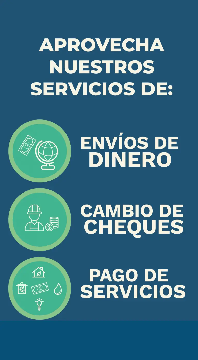 Envíos de dinero y cambio de cheques en la Cosecha